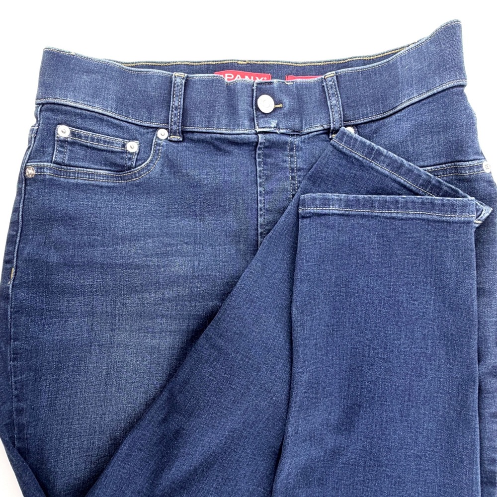 Spanx Jean-ish Ankle Skinny Jeans Womens Medium Dark Wash Pull-On Shapewear